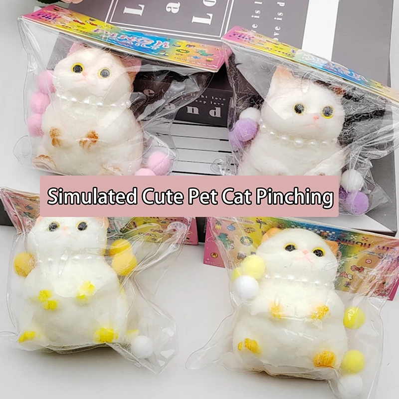 Jouets à presser pour chat TPR, gros chat, jouets à pincer tridimensionnels, Super mignons, anti-Stress, poupée relaxante, jouets à pincer pour gros chat