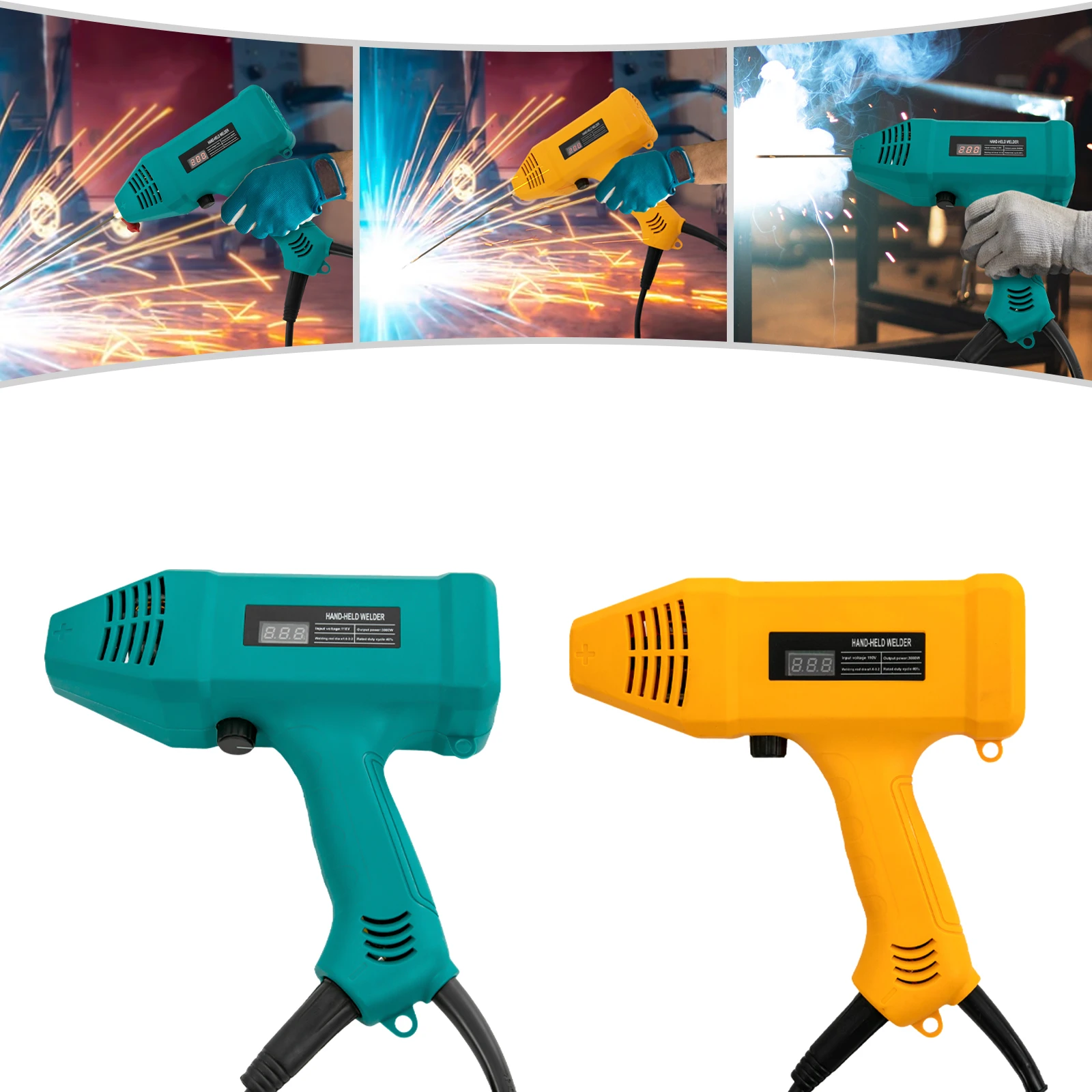 

Handheld Welding Machine, Portable Digital Welder Gun, Portable Welding Machine Blue/Orange