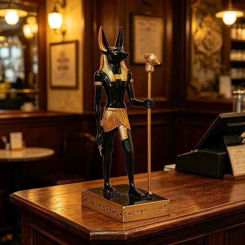 Mystical Anubis Statue Egyptian God Sculpture Premium Resin Figurine Ancient Mythology Home Office Decor Unique Collectible