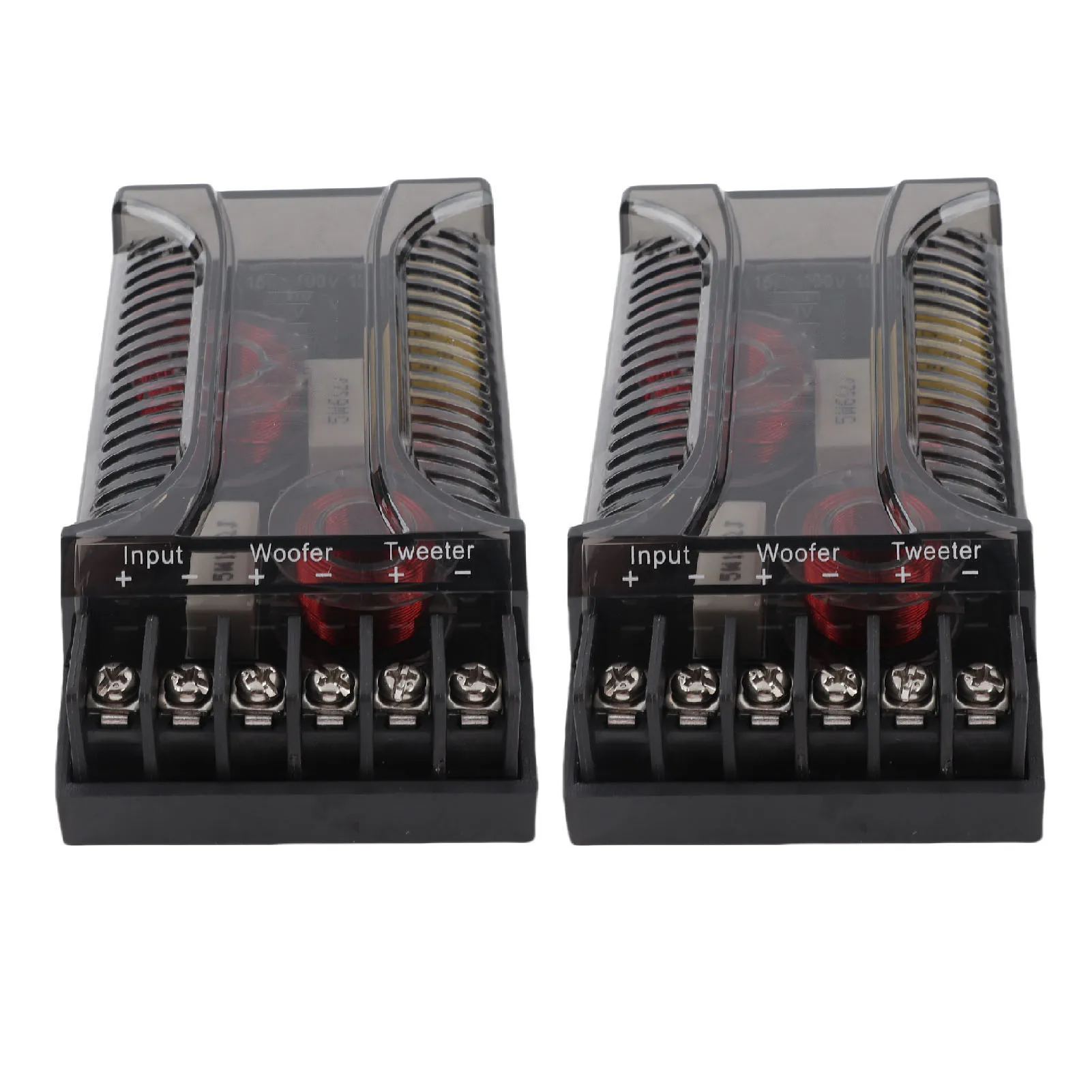 2Pcs 2 Way Car Audio Crossover Overcurrent Protection Universal Heat Dissipation Speaker Frequency Divider