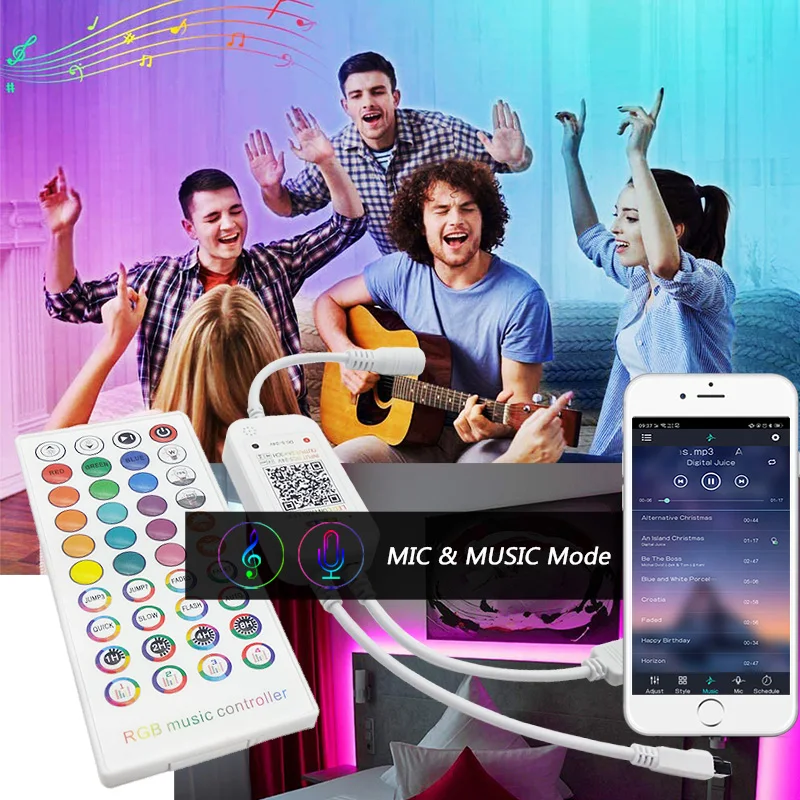 2835 RGB LED أضواء شريط النيون الموسيقى Sycn APP التحكم أضواء أضواء مرنة المطبخ أضواء الحفلات المحيطة عطلة أضواء ديكور