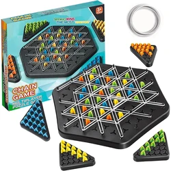 Gioco di scacchi a triangolo a catena Puzzle di pensiero logico gioco di elastici giocattolo gioco da tavolo interattivo Set di battaglia per regalo di festa in famiglia