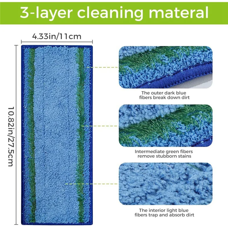 A56T 6Pcs Mop Pad Accessories for iRobot Braava Jet M6 Series Ultimate Robot Mop,Washable and Reusable Robot Wet Mopping Pads