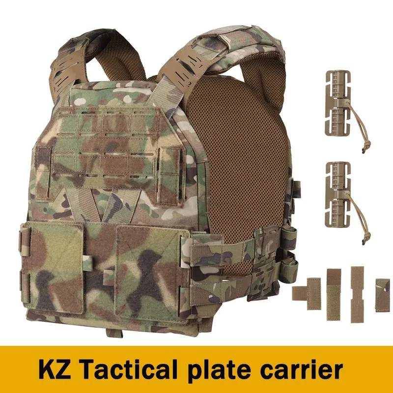 

Tactical KZ Plate Carrier Low-profile Hunting Vest Mesh Comfort Lightweight Utility MOLLE Quick Release Equipment Medium