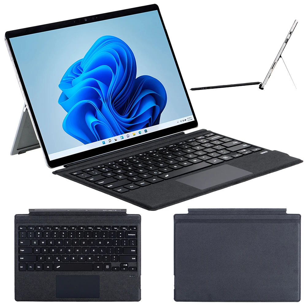 Touchpad Keypad 7 Colors Backlight Bluetooth-Compatible Wireless Keypad with Trackpad for Microsoft Surface Pro 3/4/5/6/7/7 Plus