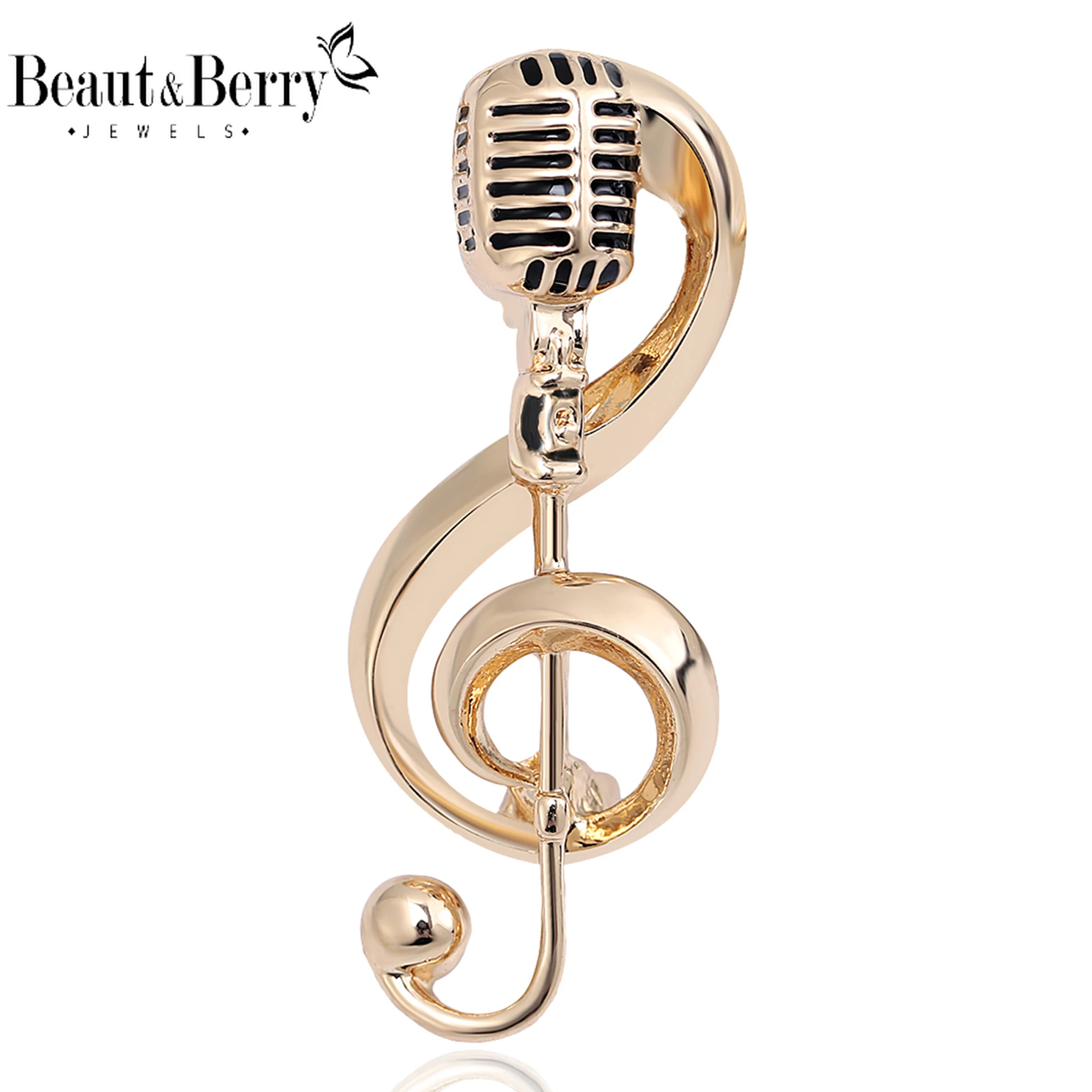 Beaut&Berry Trendy Enamel Music Note Brooches Unisex Party Casual Office Pins Accessories Gifts