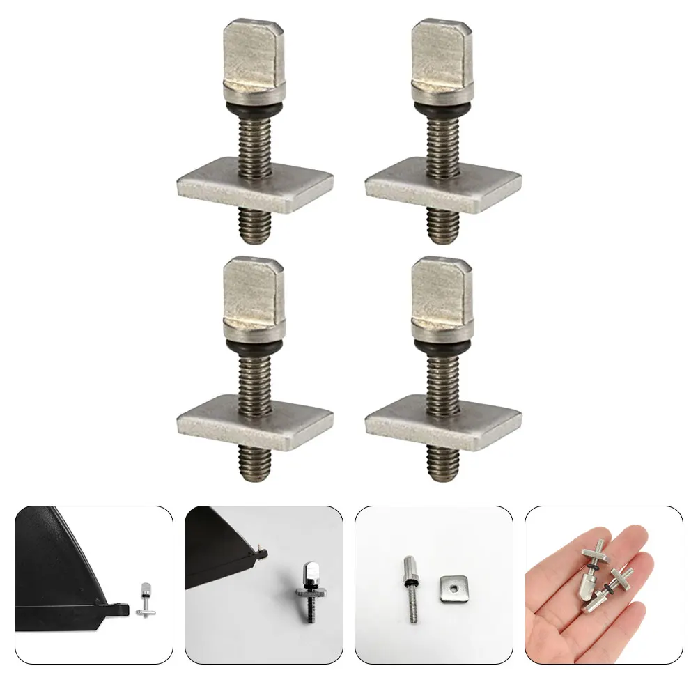 

4pcs Tail Rudder Stainless Steel Surfing Board Parts Waterproof Corrosion Resistant Surfboard Fin Installation Kit Longboard