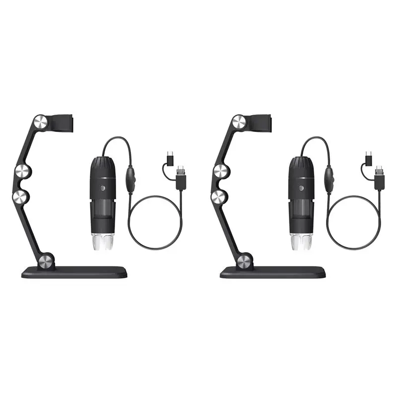 ABZS 2Pcs Digital Microscope Handheld USB HD Inspection Camera 50X-1600X With Stand 8 LED Portable Microscopes