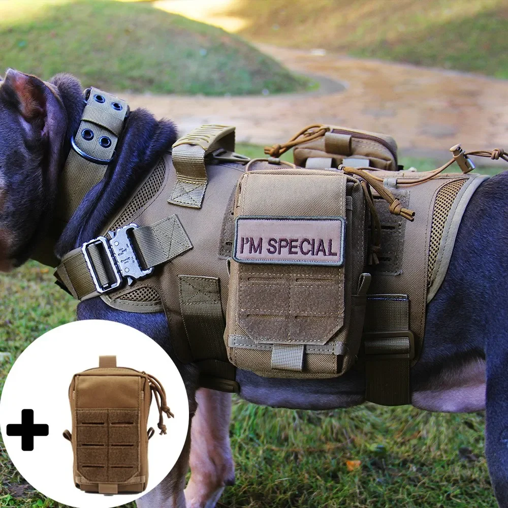 Army Dog Tactical Vest 1000D Nylon Quick Unlock Military Dog Waistcoat Outdoor Hunting Training Tactics Equipment Pet Clothes