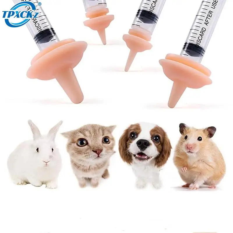 1pcs Universal Pet Feeding Nipple Mini Cat Silicone Feeding Pacifier For Newborn Kittens Puppies Rabbits Small Animals 2 Sizes