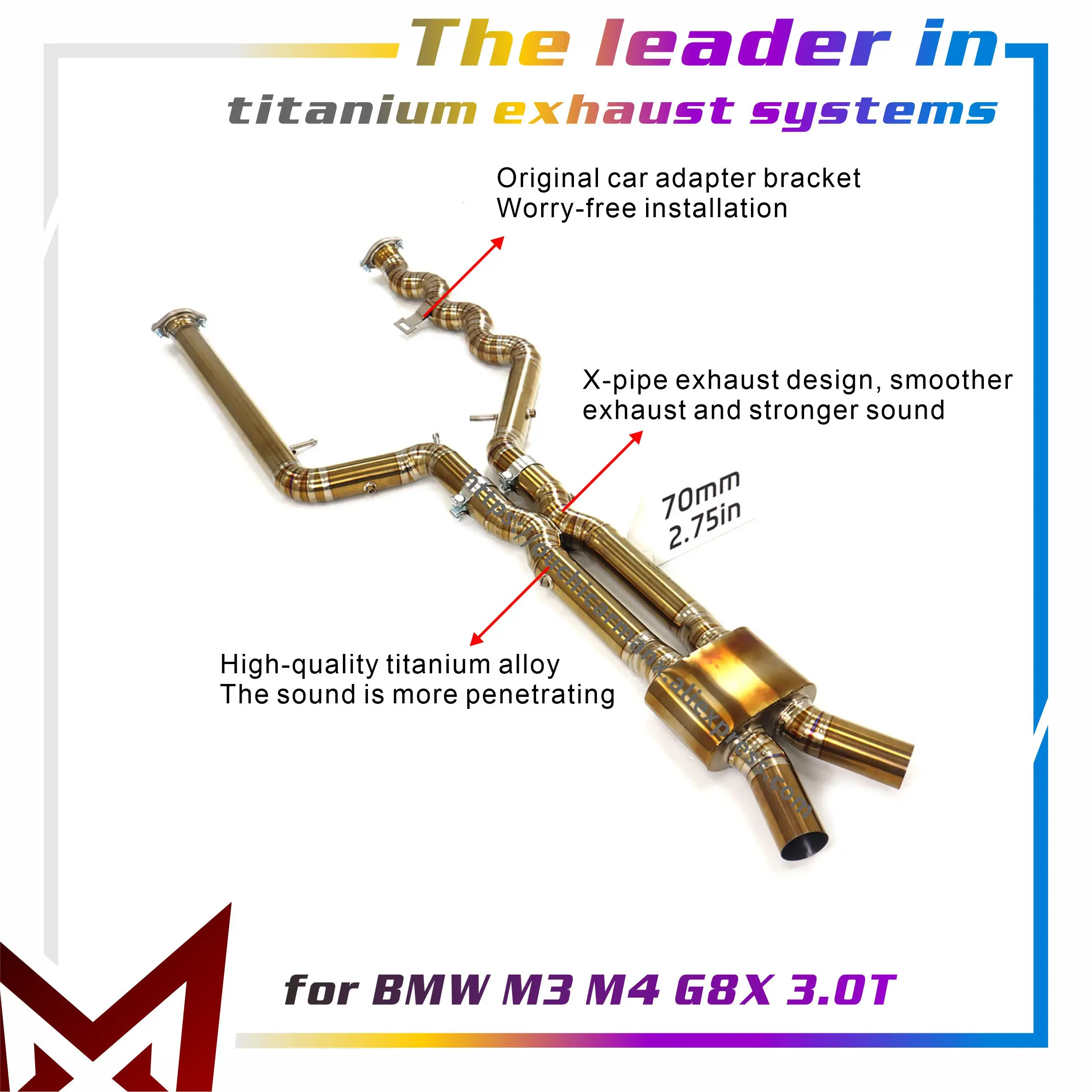 

MANX Ti for BMW M3 M4 G8X 3.0T Exhaust pipe Middle pipe New Products Continuous surprises Exquisite design