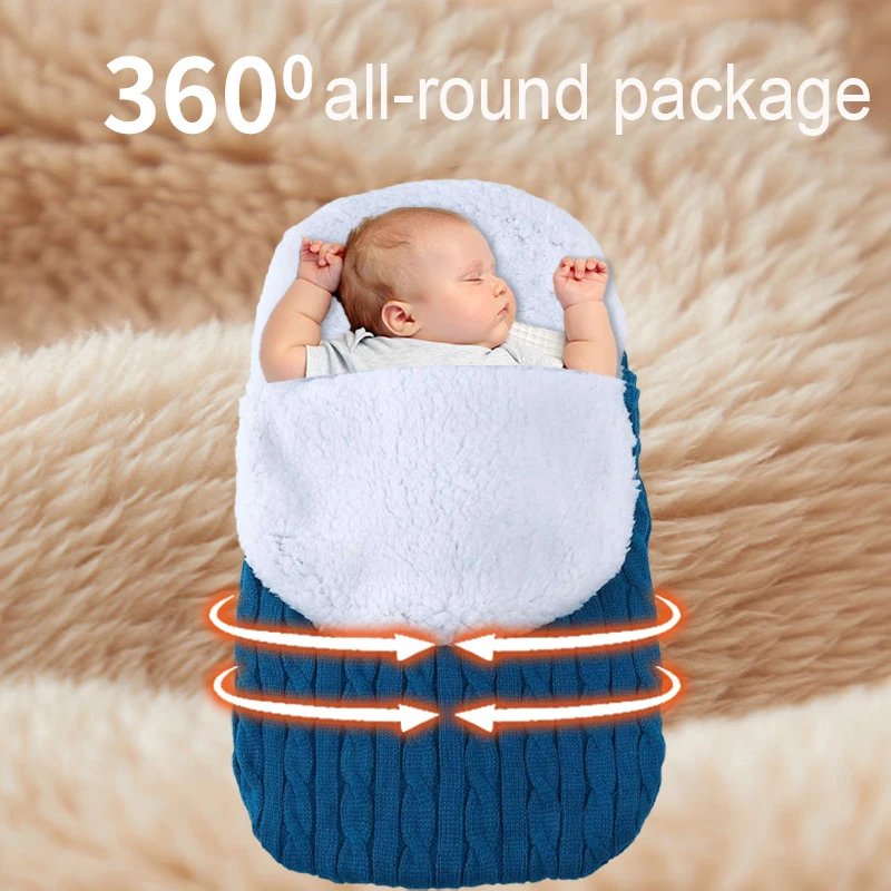 Kocyk do wózka dziecięcego na jesień i zimę, dziergany, gruby, bawełniany, ocieplacz, wiatroodporny, poduszka bawełniana do wózka.