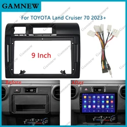 9 Inch Car Frame Fascia Adapter Android Radio Dash Fitting Panel Kit For Toyota Land Cruiser 70 2023+