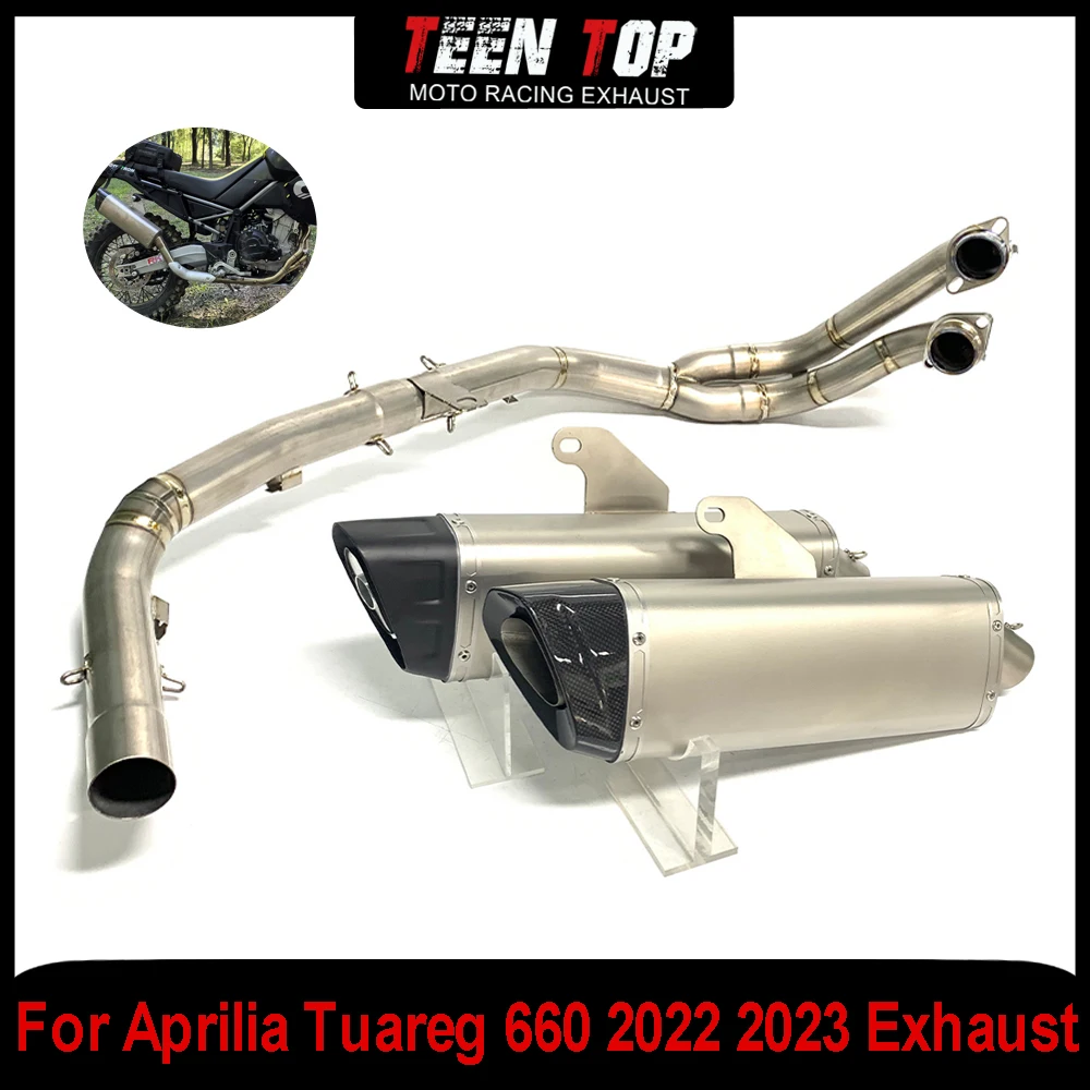 For Aprilia Tuareg 660 Exhaust Front Link Pipe Steel/Titanium Motorcycle Escape Exhaust Elbow Tuareg 660 2022 2023 Moto Tube