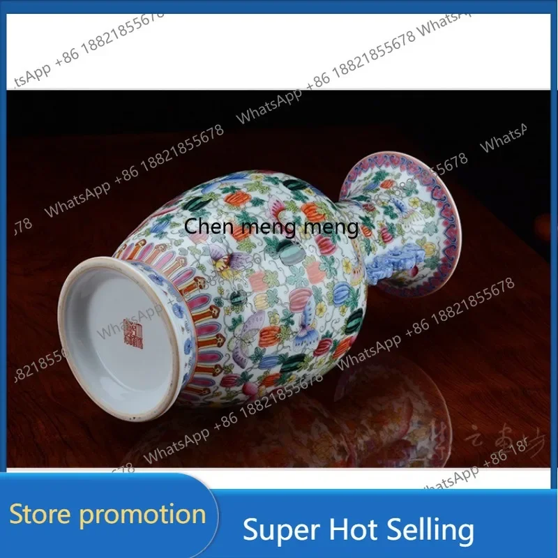 

A6239 Handmade vase Pastel binaural vase Melon Mianmian Jingdezhen ceramic small vase