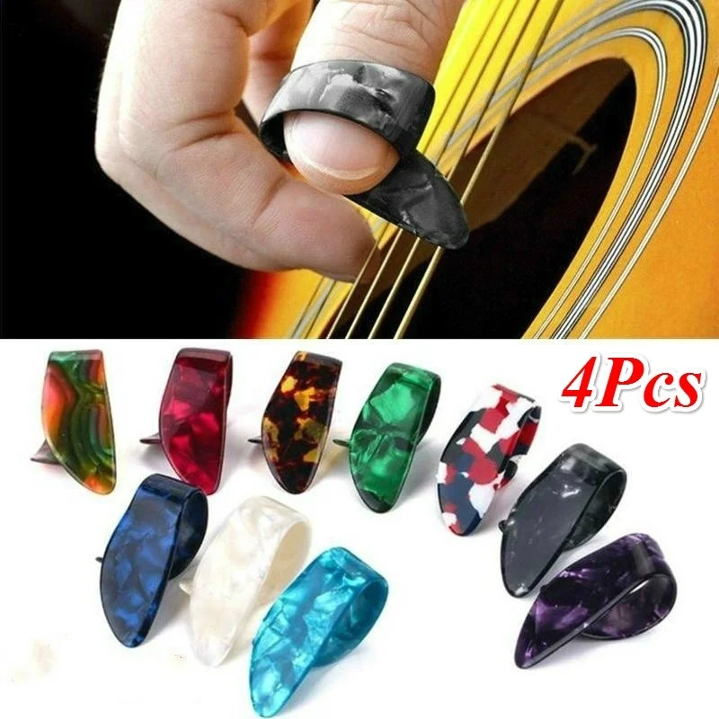 4Pc/Set Guitar Part Finger Picks Guitar Picks Pickup Guitar Bass Fingerstyle Thumb Plectrums Pick Plectrum Guitar Strap Accessor