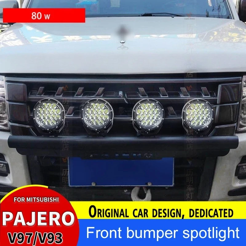 Front Bumper For V97 V93 V87 V73 Mitsubishi Pajero Spotlight Front Bumper Bracket Montero Shogun Bumper Accessories