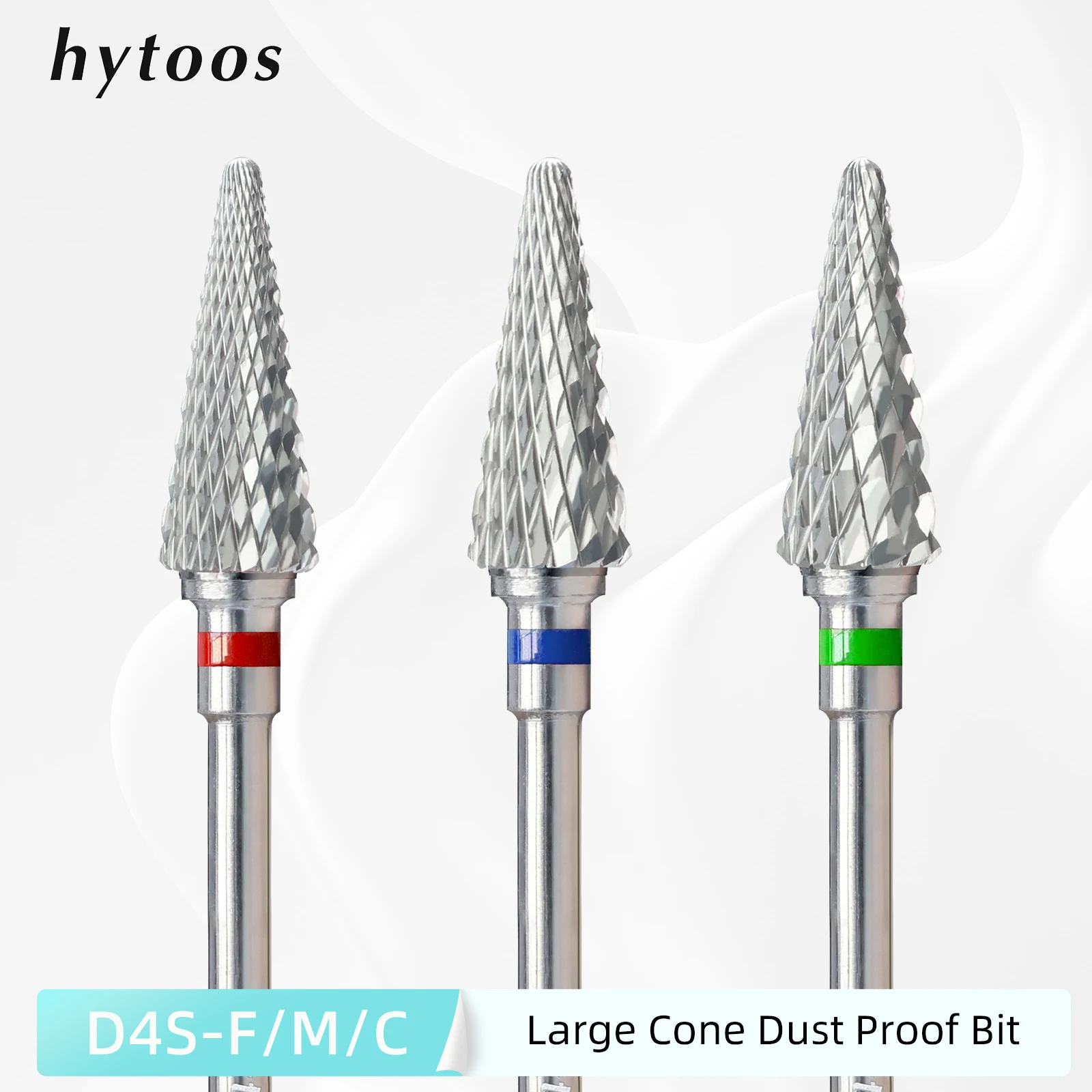 

HYTOOS Cone Nail Drill Bits 15mm Taper Carbide Dust Proof Drill Bits for Nails Removal Manicure Soft Gel Polish Cuticle Clean