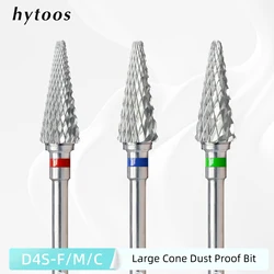 HYTOOS Cone Nail Drill Bits 15mm Taper Carbide Dust Proof Drill Bits for Nails Removal Manicure Soft Gel Polish Cuticle Clean