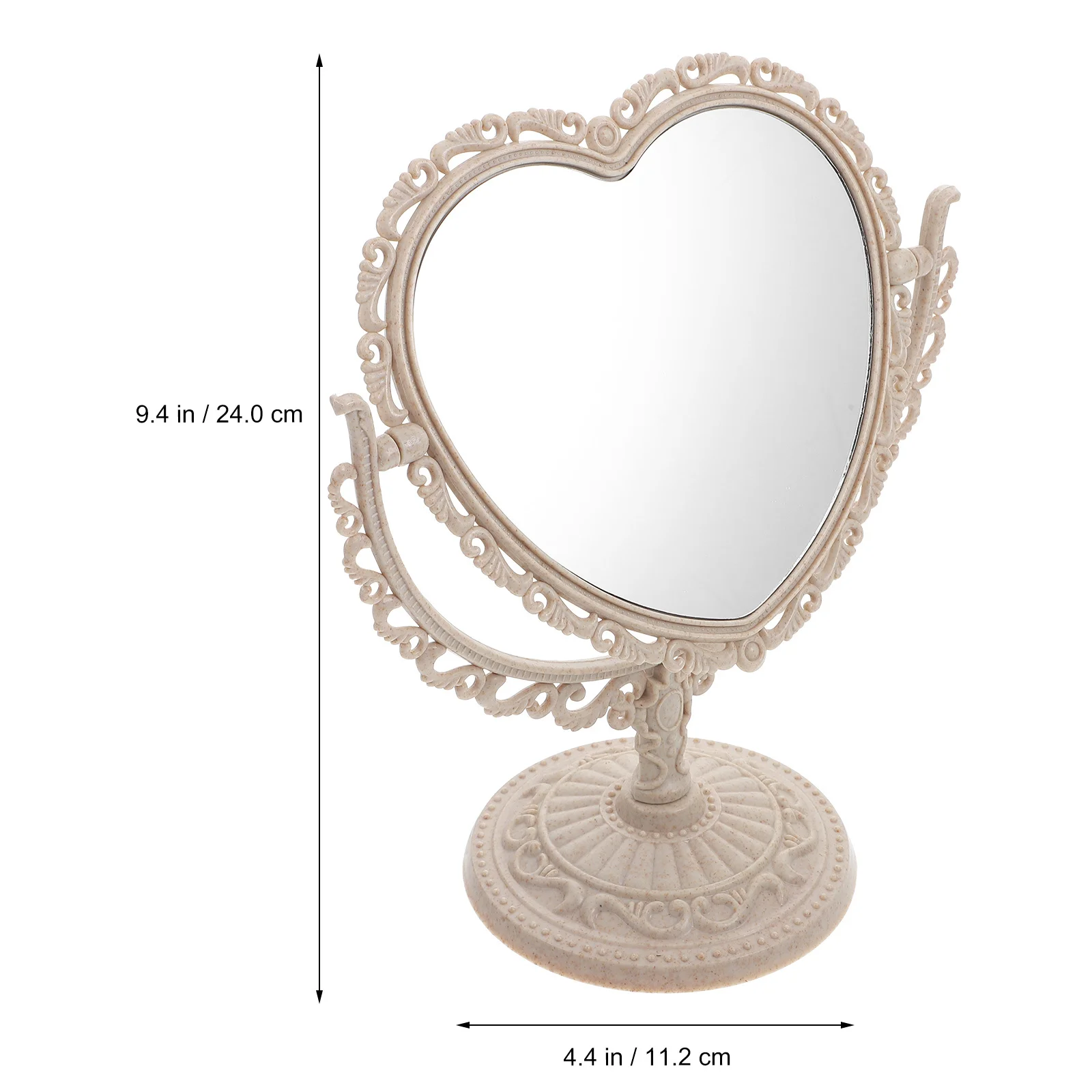 Lustro stołowe do toaletki, obrotowe, przezroczyste, o wysokiej rozdzielczości, stabilna podstawa, elegancki wygląd, dekoracja do toaletki.