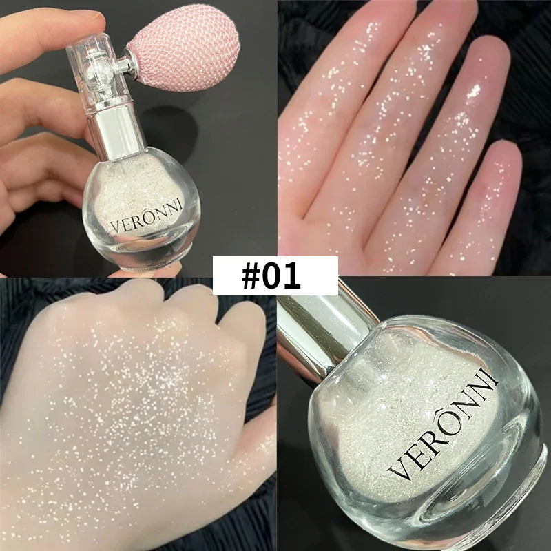 1PC Diamond Highlighter Powder Spray Waterproof High Gloss Glitter Body Bronzer Highlight Powder Face Contour Illuminator Makeup
