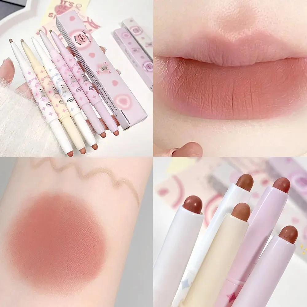 Mooie Zoete Doggie Dubbelzijdige Lipliner Fluwelen Matte Parelmoerachtige Lippenstift Voor Volledige Omtrek Van De Lippen Cappuvini Nude Lip Potlood