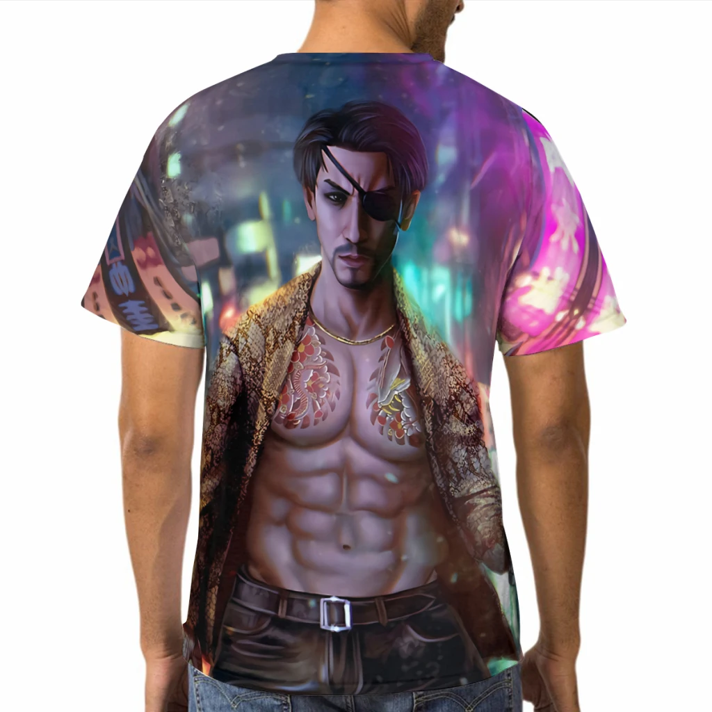 Yakuza Polyester TShirt for Men Majima Goro Soft Casual Thin T Shirt High Quality Fluffy