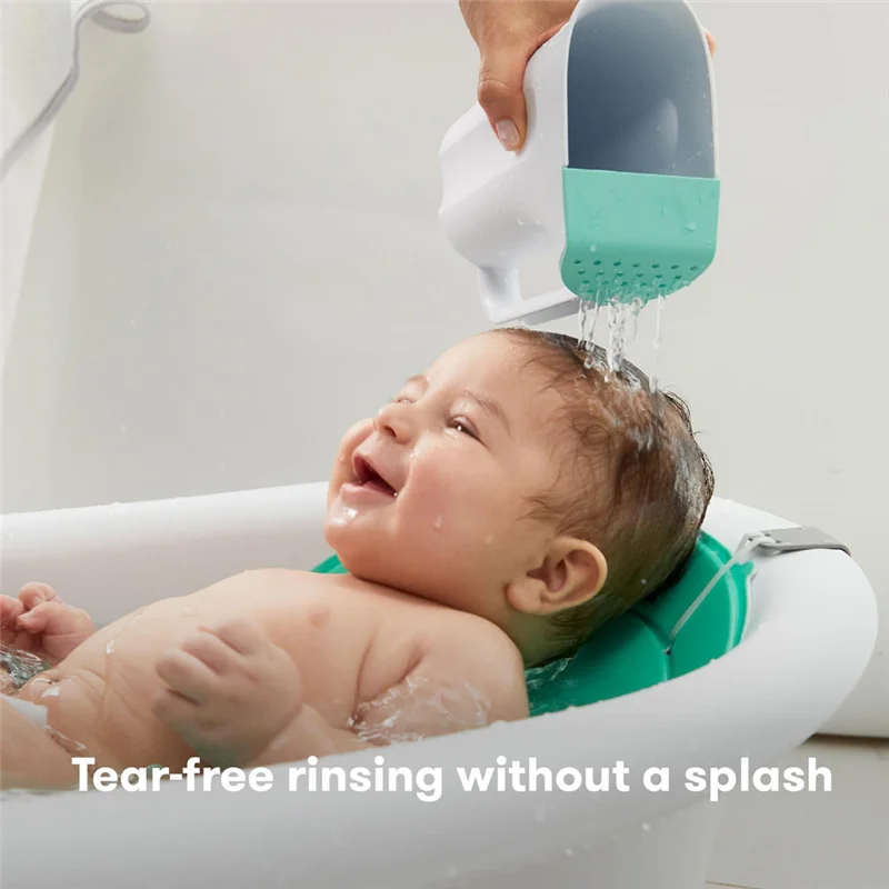 A88E-Tazza per risciacquo da bagno con controllo del bambino, design senza strappo con manico e soffione doccia a pioggia rimovibile per lavare i capelli e il corpo