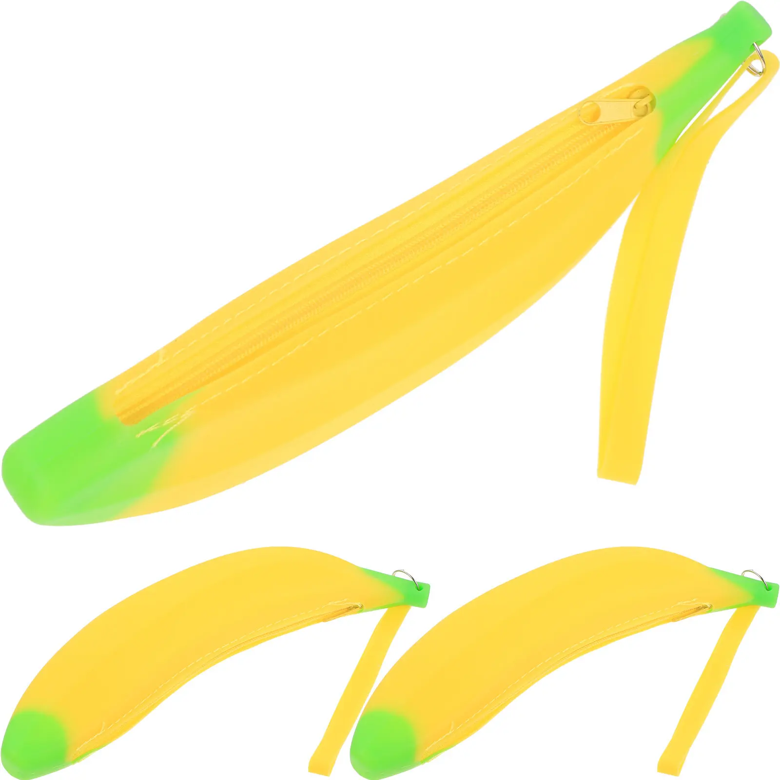 

Набор из 3-х пеналов в форме банана из силикона: вместительные, для ручек, карандашей, линеек, ластиков, моющиеся, износостойкие.