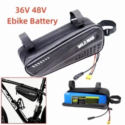 Batería de litio para bicicleta eléctrica, pila de 36V y 48V, 10Ah/12AH/14Ah, con bolsa impermeable, para Motor de 250W, 500W y 750W