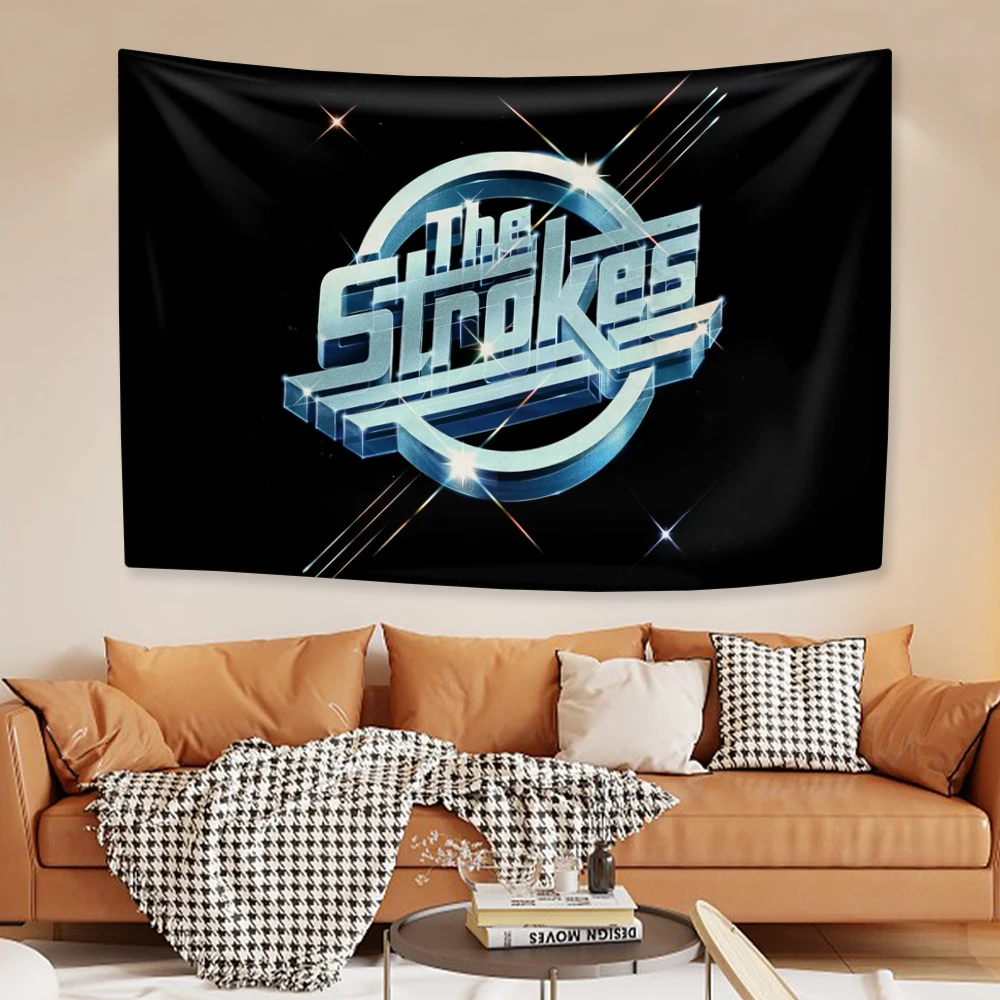 American Rock Band Tapestry Music Album Cover Strokes Bedroom Decor Large Fabric Wall Hanging Background Cloth Party Backdrop