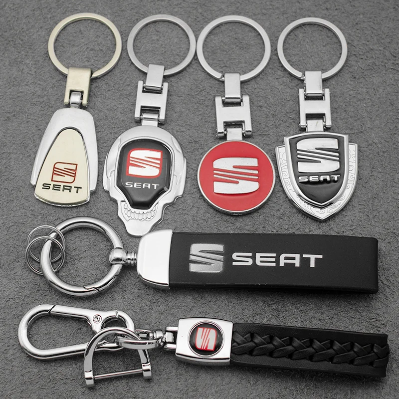 3D Metal+Leather Car Logo Keychain Key Ring Key Chains Auto Accessories For Seat FR+ Leon 2 MK1 MK2 cupra Altea Ibiza 6J 5F Exeo