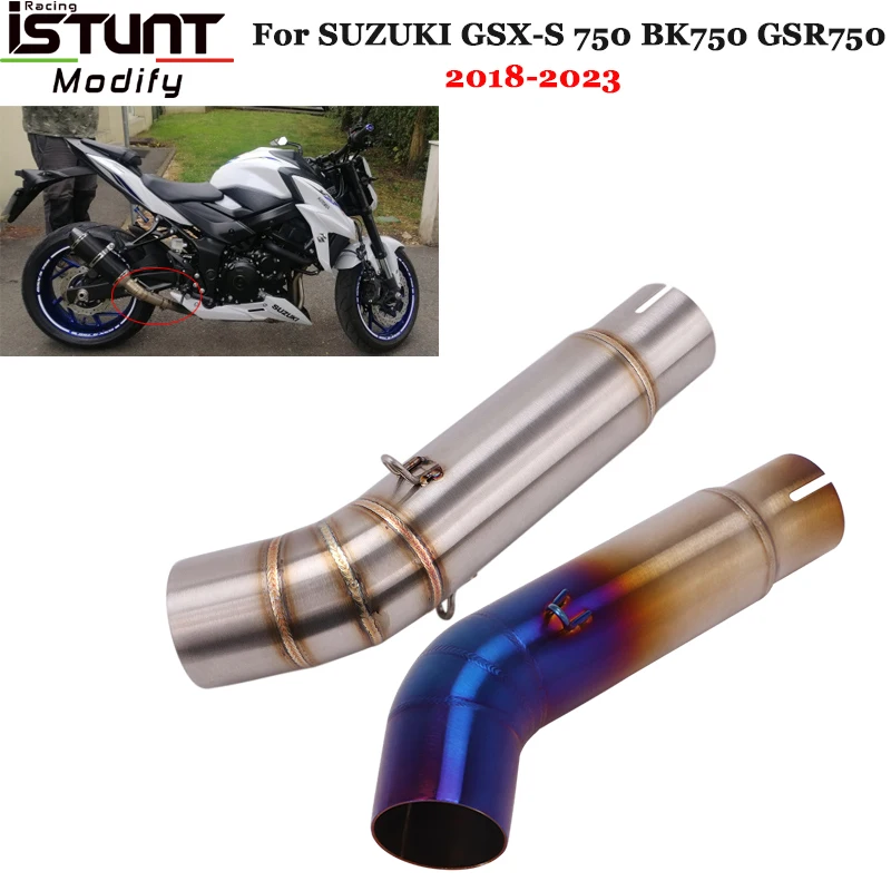 Motorcycle Exhaust Muffler Mid Link Pipe Reserve Catalyst Slip-On Escape For SUZUKI GSX750 GSX-S 750 BK750 gsxs750 GSR750 2023