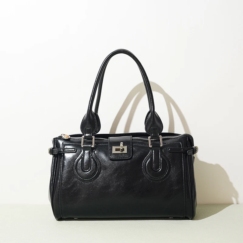 

Luxury Women Handbag Fashion Brand Design High-end Shoulder Bag Horizontal Square Zipper Crossbody Bag New Silver Lock Tote Bag