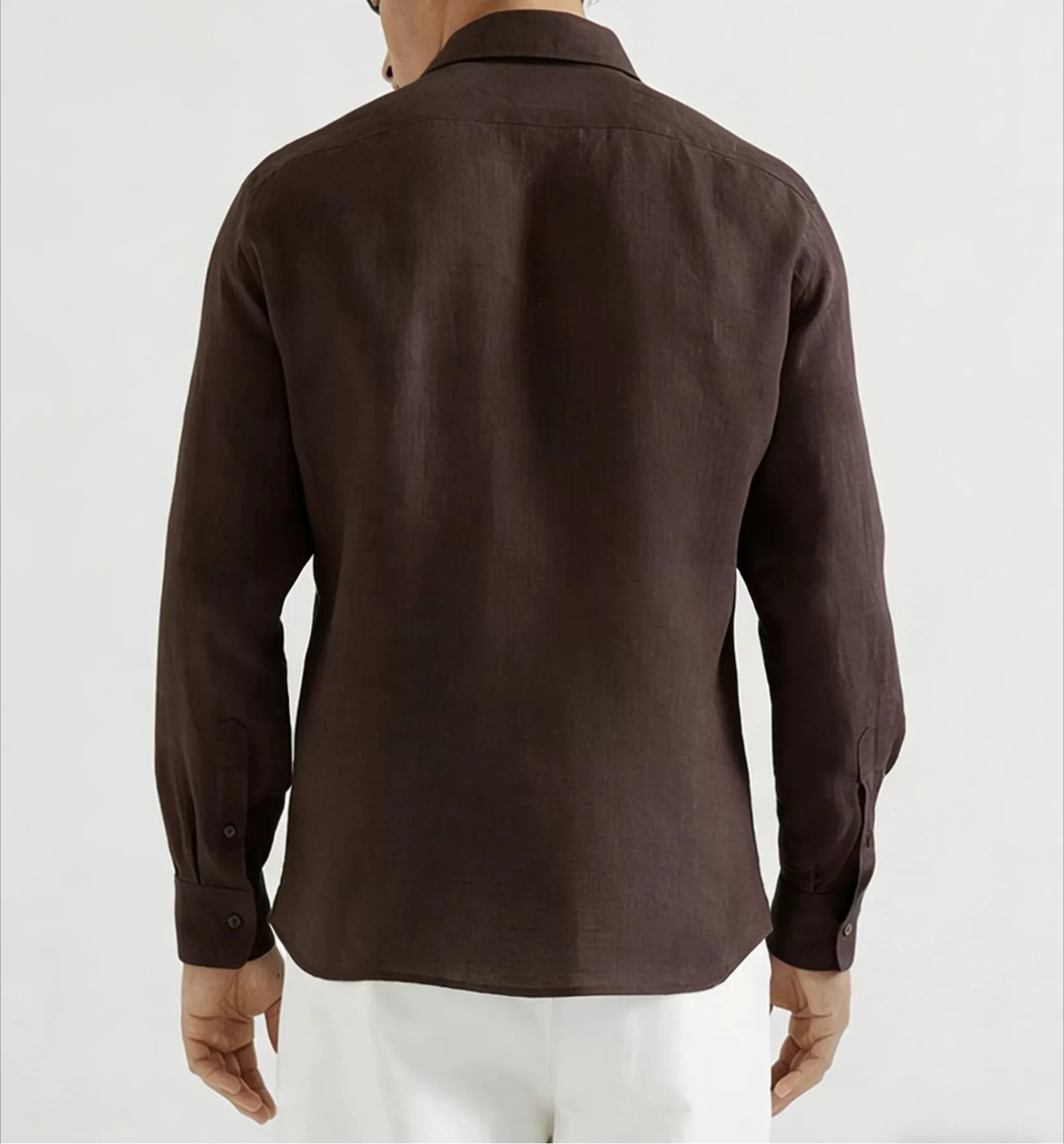 Italian BC old money style linen double pocket casual shirt business long sleeve shirt jacket
