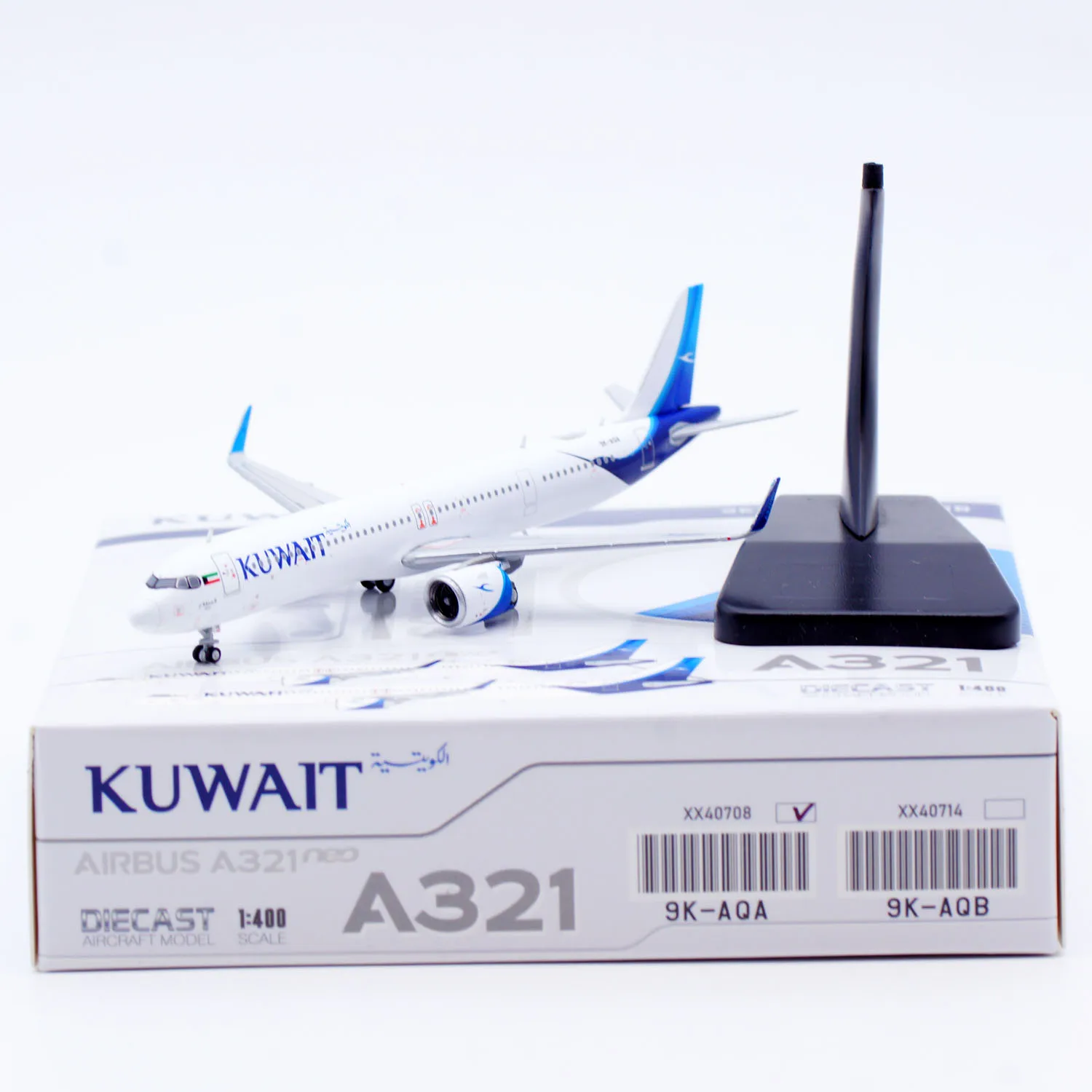 xx40708-modellino-in-lega-da-collezione-jc-wings-1-400-kuwait-airways-airbus-a321neo-aereo-in-metallo-pressofuso-9k-aqa-con-supporto