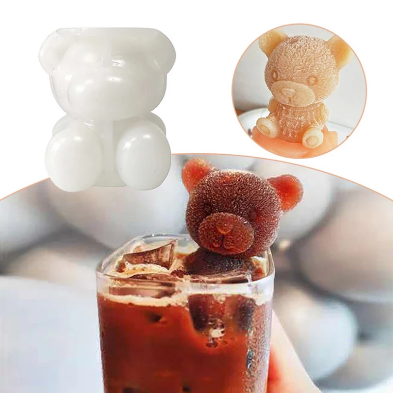 

Ice Cube Mold Silicone Cute Animal Ice Cube Mold Abrasive 3D Ice Cube Mold Bear Mold Silicone Creative Coffee Milk Tea Ice cube