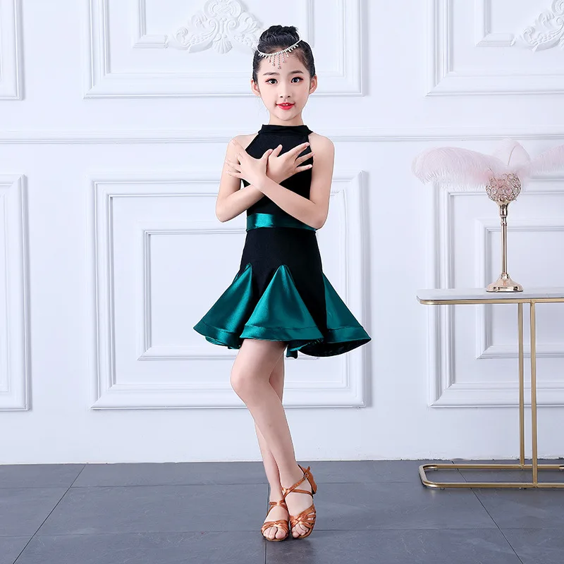 ชุดเต้นรำละตินสำหรับเด็กผู้หญิง ชุดฝึกซ้อมมาตรฐานระดับมืออาชีพสำหรับการแข่งขันและการแสดง