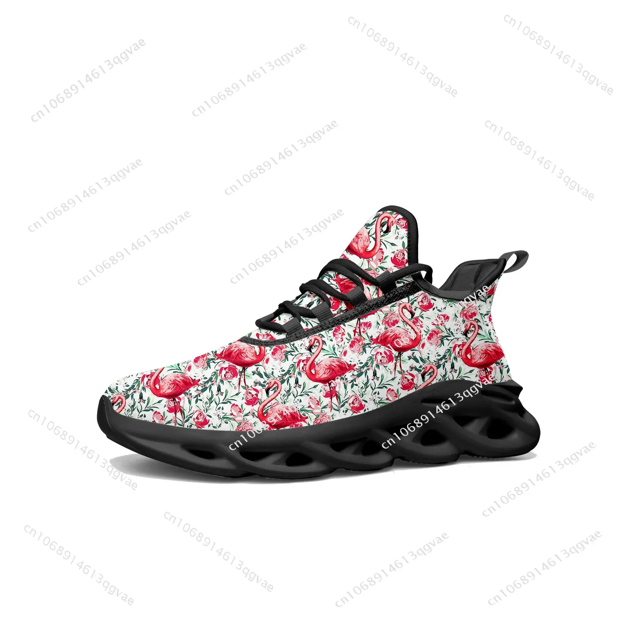 

Flamingo Printed Flats Sneakers Mens Womens Sports Running High Quality Sneaker Lace Up Mesh Footwear Tailor-made Shoe Black