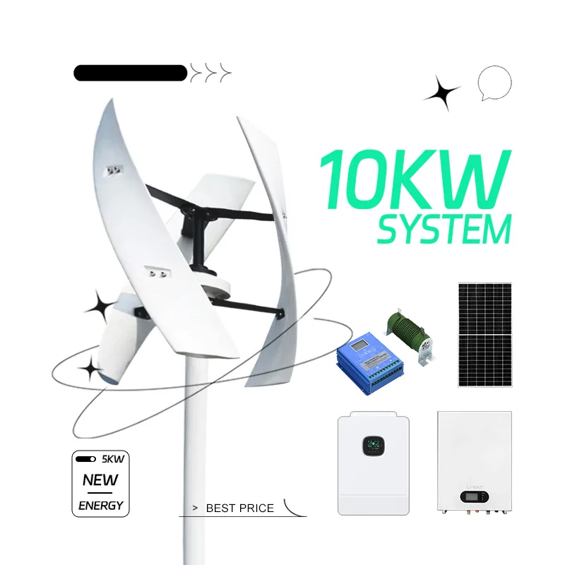 Plug And Play  System5KW Wind Turbine Generator & 5KW  Panel Hybrid Power System With Battery Bank Free Alternative En