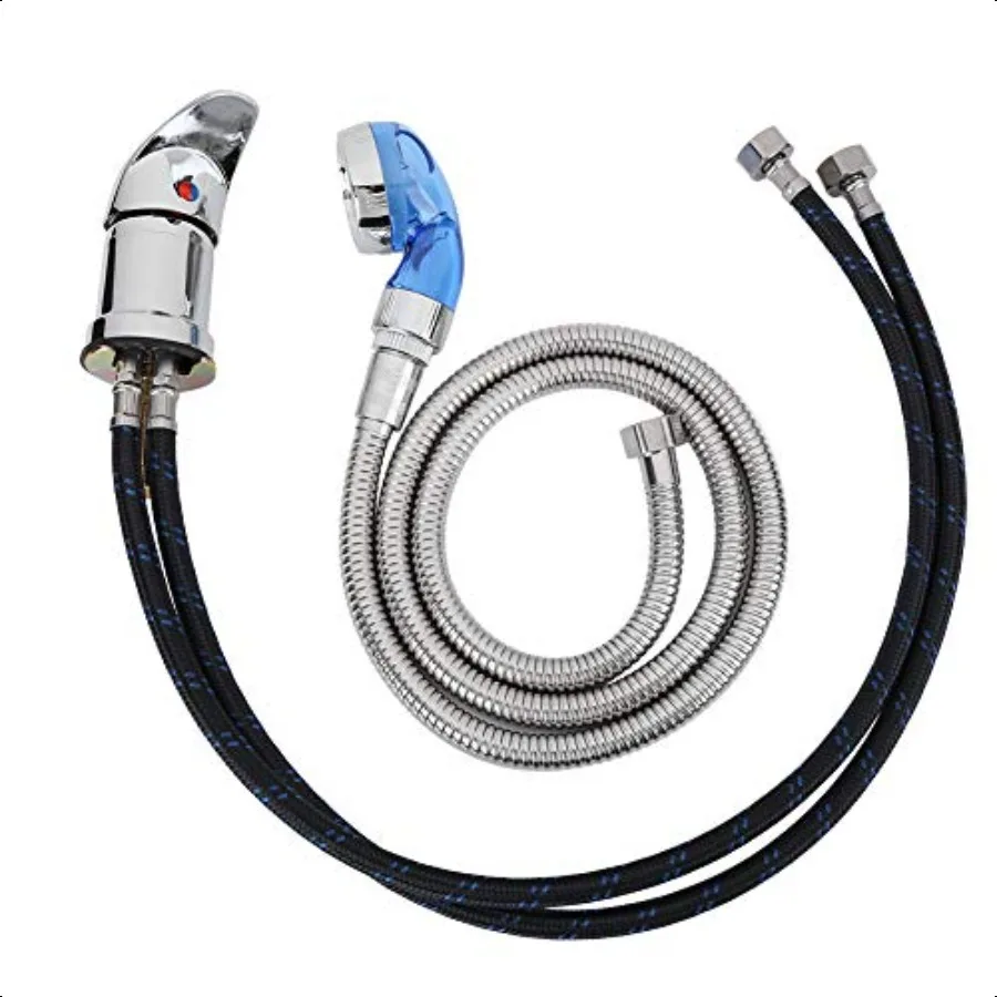 

Shampoo Bed Basin Faucet Shower Head With 120cm Hose Wash Hair Tap Mixing Vae for Salon Punch Shampoo Bed Bowl or Backwash Unit