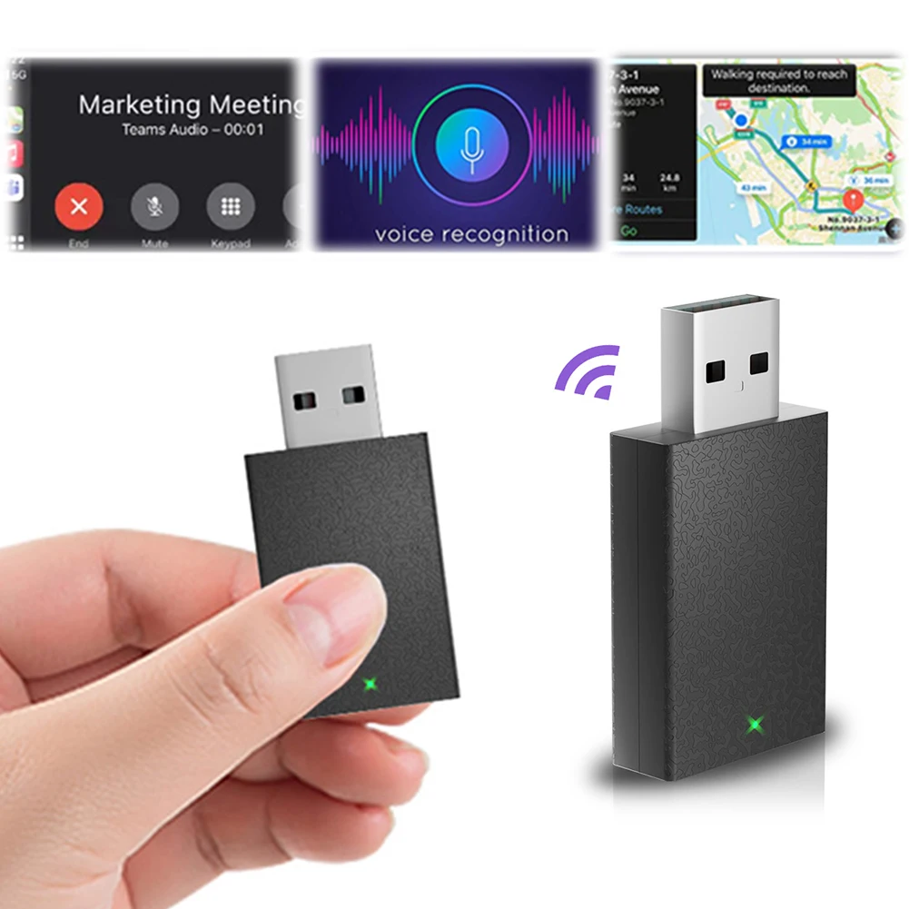 1/2PCS 2in1 Wireless Carplay Adapter 2.4/5G WiFi USB Plug and Play Smart Mini Box Wired to Wireless CarPlay&Android Car AI Box