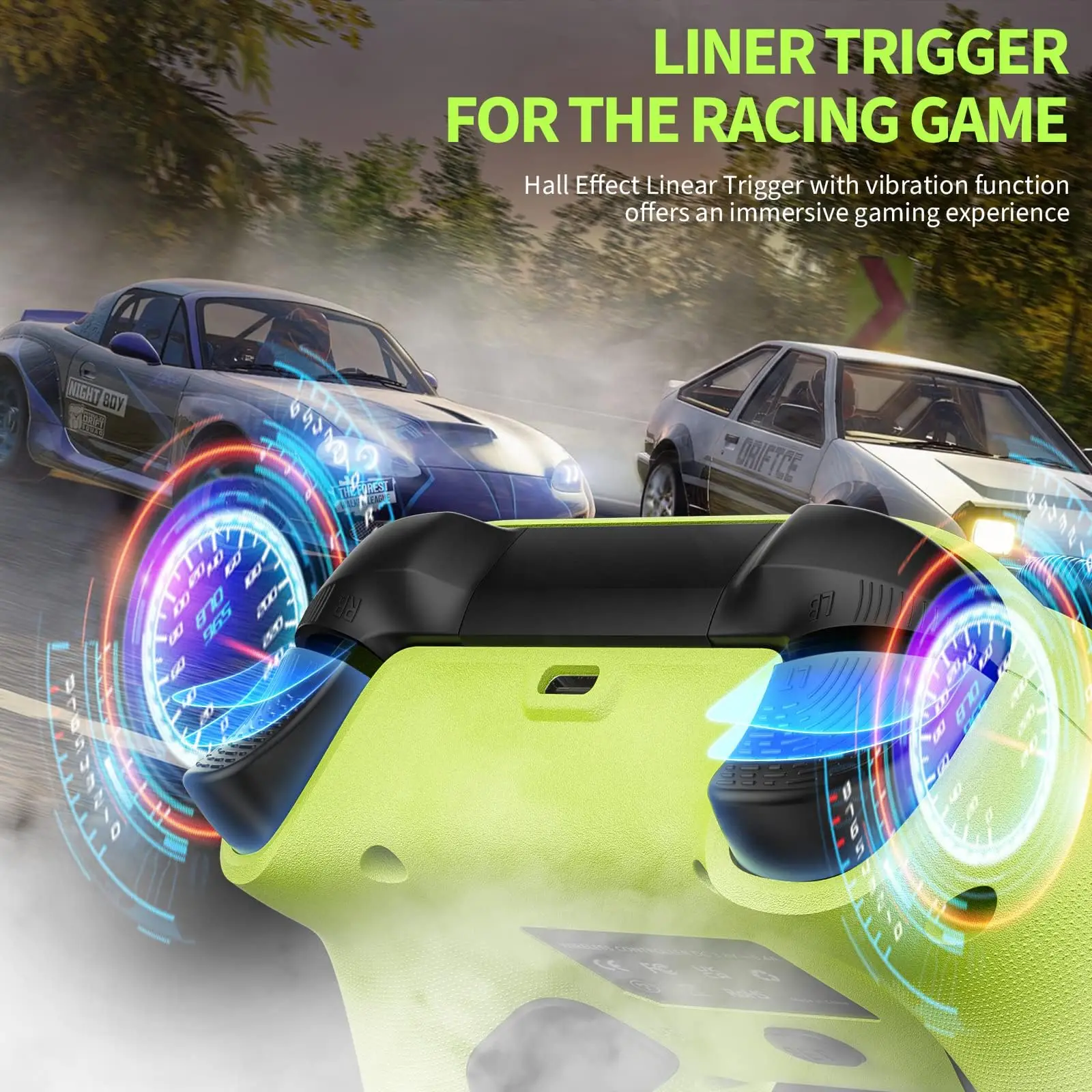 Wireless Controller W/Gaming Vibration Hall Effect 6-Axis Gyro Sensor Turbo Function Gamepads For Xbox One S/X/Series S/X/Switch