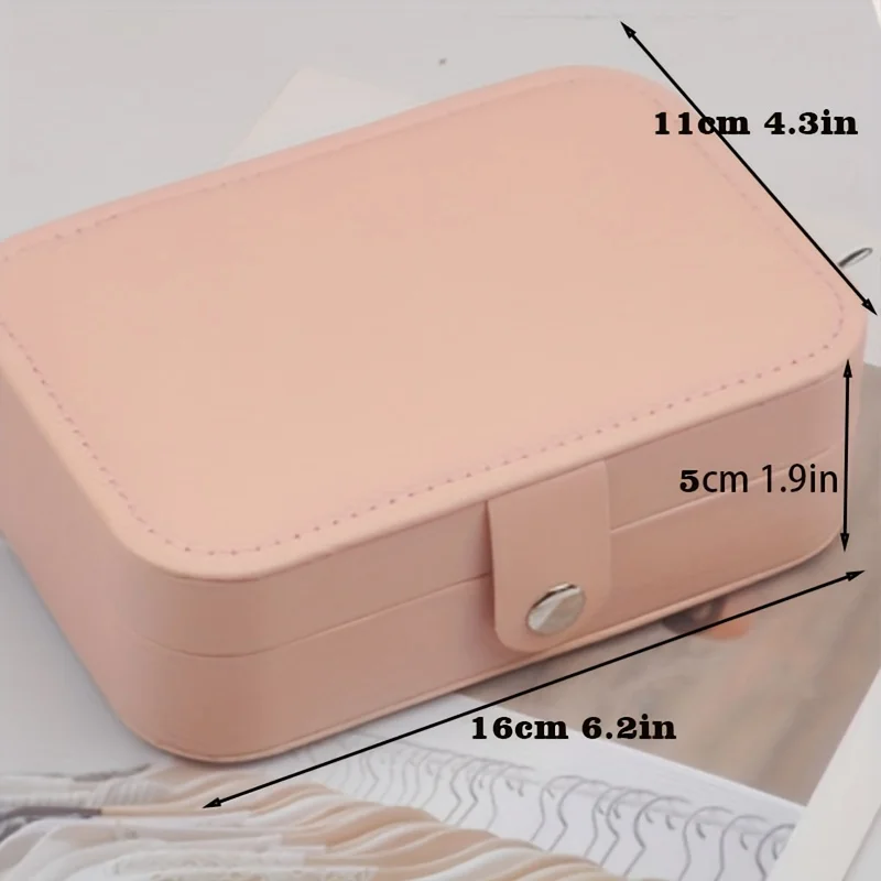 Personalized Customized Portable Button Jewelry Box Travel Storage Earrings Earrings Necklace Rings Exquisite Small Jewelry Box