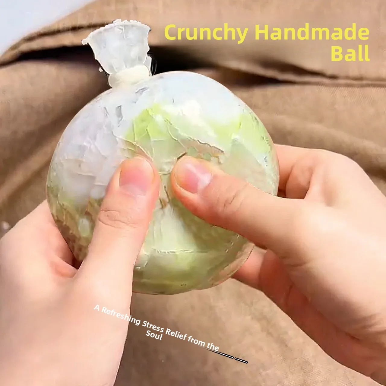 كرة يدوية الصنع لتخفيف التوتر ذات قشرة مقرمشة وقيمة جمالية عالية، لعبة للفتيات تصدر صوتًا، لعبة لتخفيف التوتر على شكل كعكة ال...
