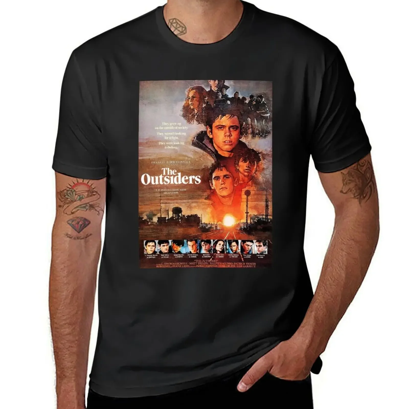The Outsiders (1983) Camiseta Oversized Nova Edição Anime Roupas Mens Camisetas Gráficas Hip Hop