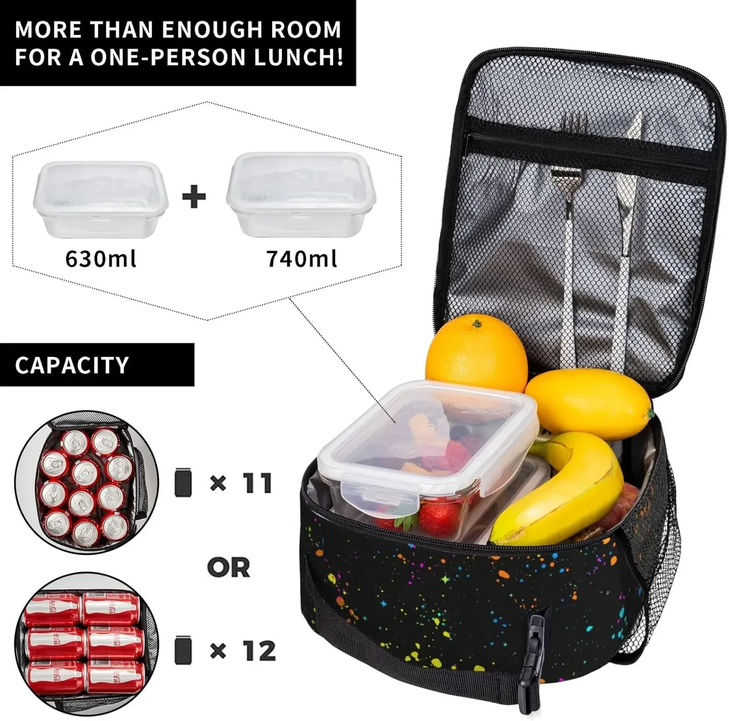 Video Game Lunch Box for Boys Insulated Gamepad Lunch Bag Reusable Cool Game Gamer Lunchbox Gaming Lunch Tote Bag With Adjustabl