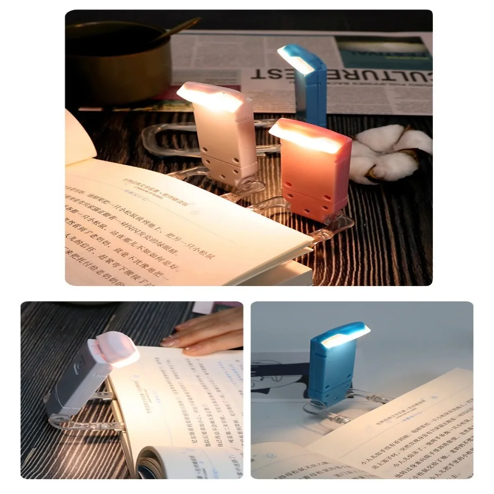 

Mini LED Clip on Book Light Rechargeable Adjustable Reading Light Dimmable Eye Protection Clip Desk Light School
