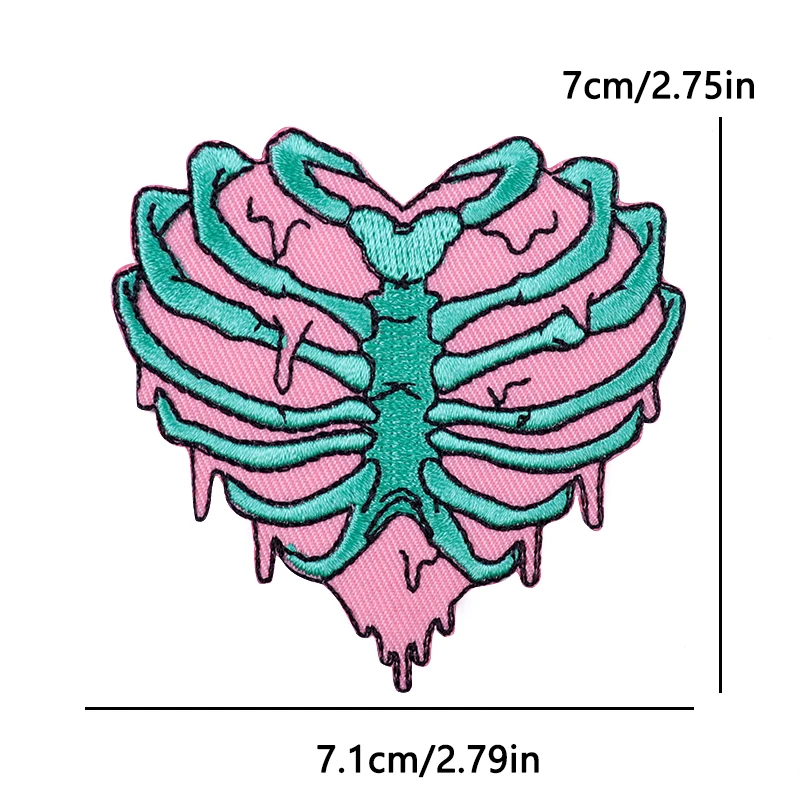 Parche bordado termoadhesivo calavera para chaqueta vaquera y motorista - imagen 5