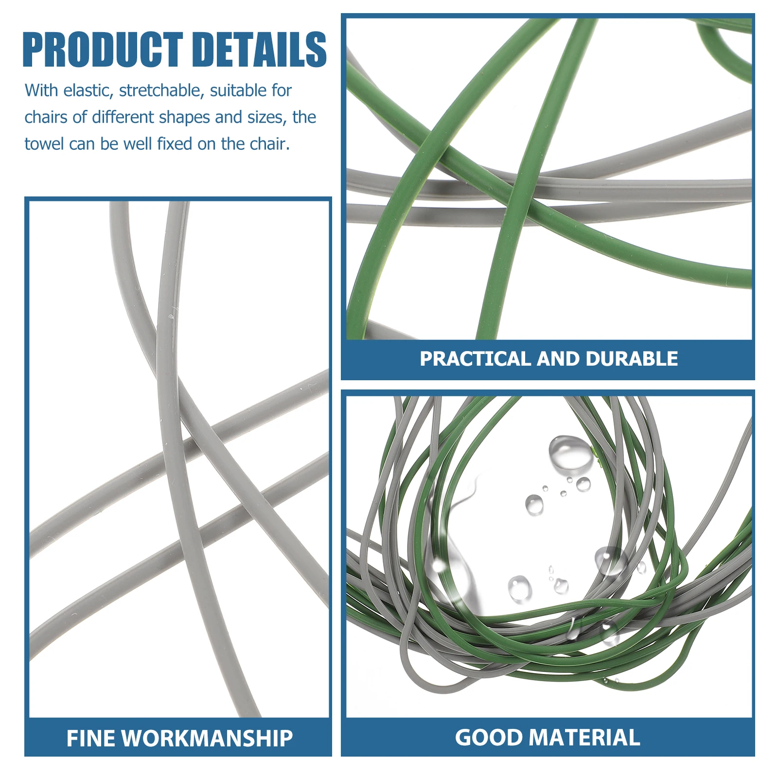 

10pcs Silicone Towel Bands Stretchable Fixing Bands For Cruise Chairs Reusable Beach Accessories Cruise Essentials Beach Chairs